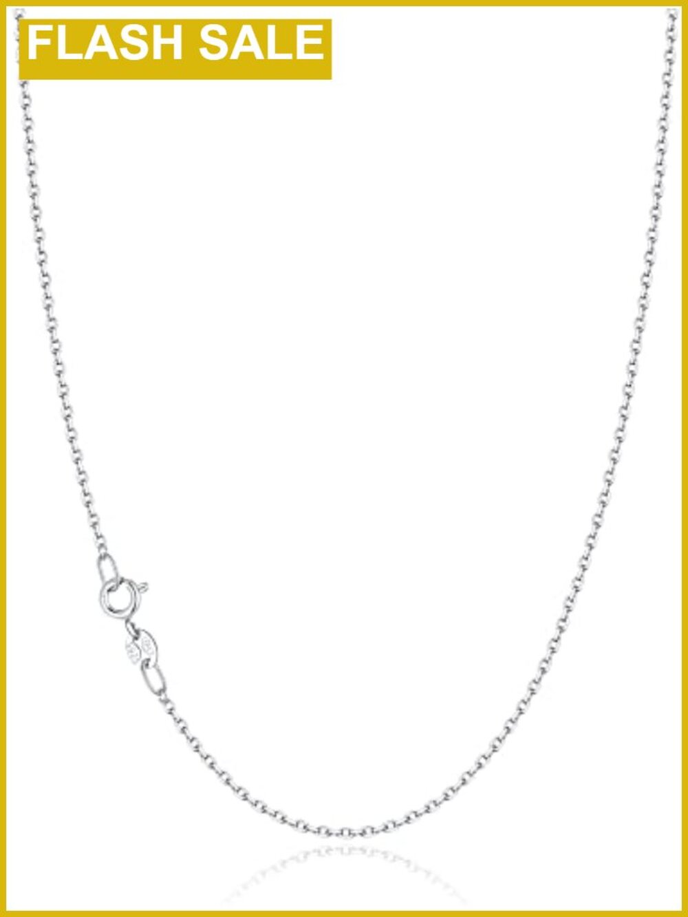 18k Gold Plated 925 Sterling Silver Chain Necklace Women Cable Chain